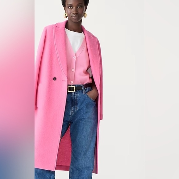 J.Crew New Daphne topcoat in Italian boiled wool Size 12 Rosy Pink Color- NWOT - Picture 1 of 12